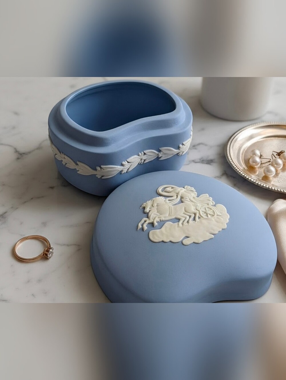 Light Blue Wedgewood Vintage Trinket Box